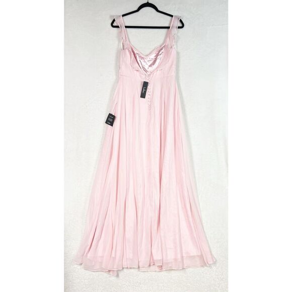 Lulus Dreamy Admiration Light Pink Ruffled Maxi Dress Size L NWT - Picture 6 of 9